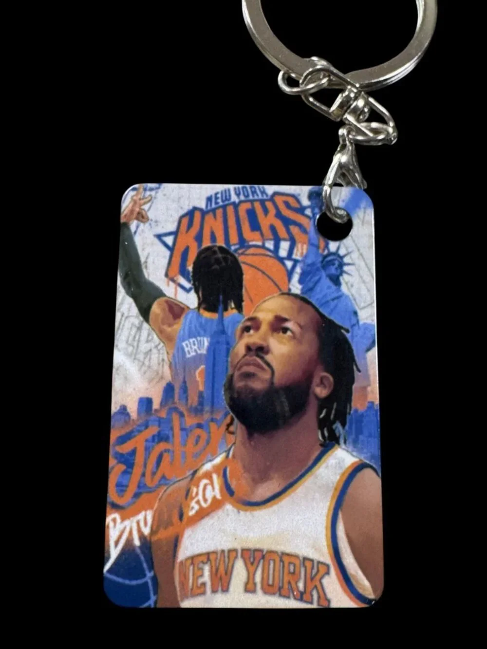Jalen Brunson New York Knicks Metal Keychain, Basketball Fan Collectible Keyring